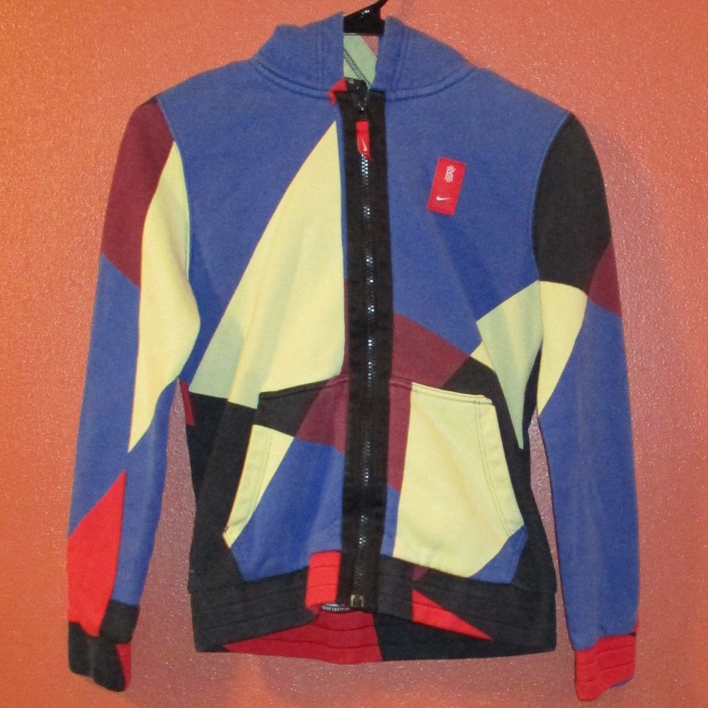 Nike Kyrie Jacket Woman Medium Red Blue Black Yellow Full Zip Hooded Jacket